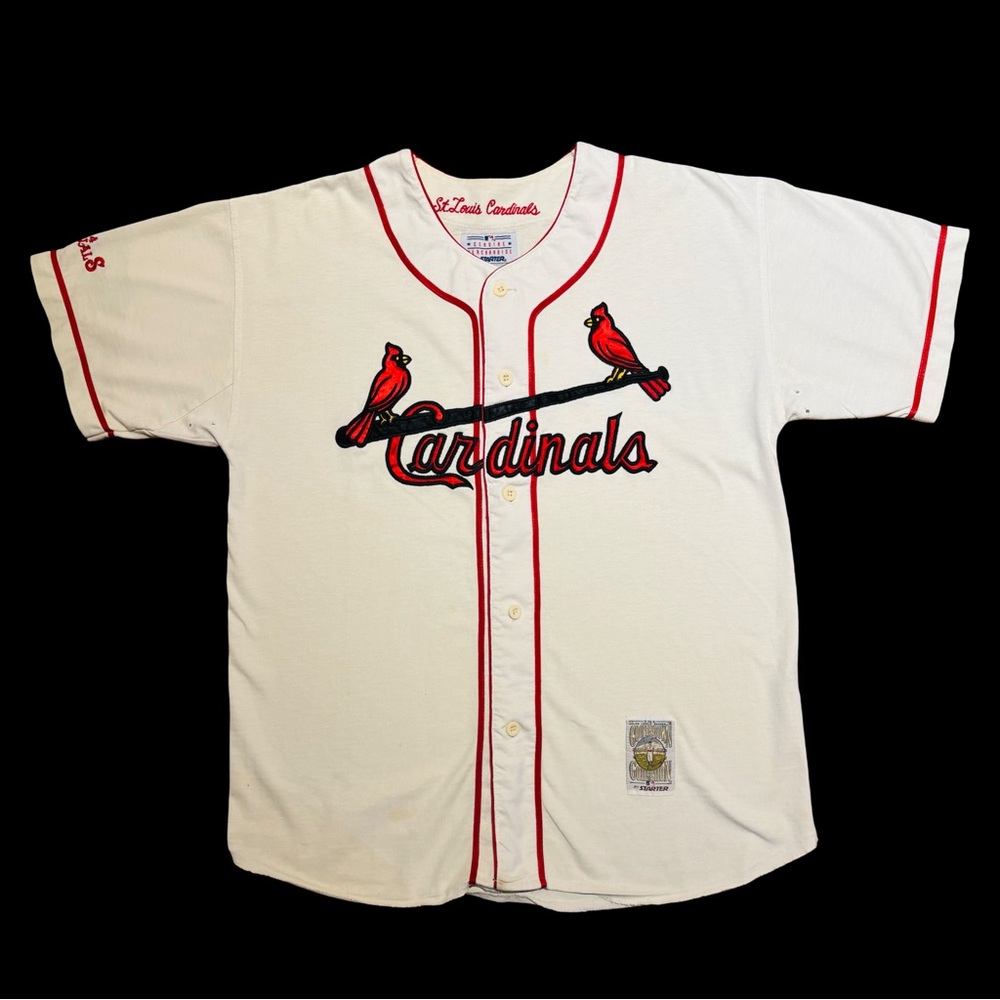 STARTER St. Louis Cardinals White and Red Jersey